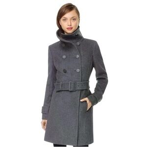 Aritzia Babaton Bromley Cashmere Wool Pea Coat Jacket Shawl Collar Cozy Military